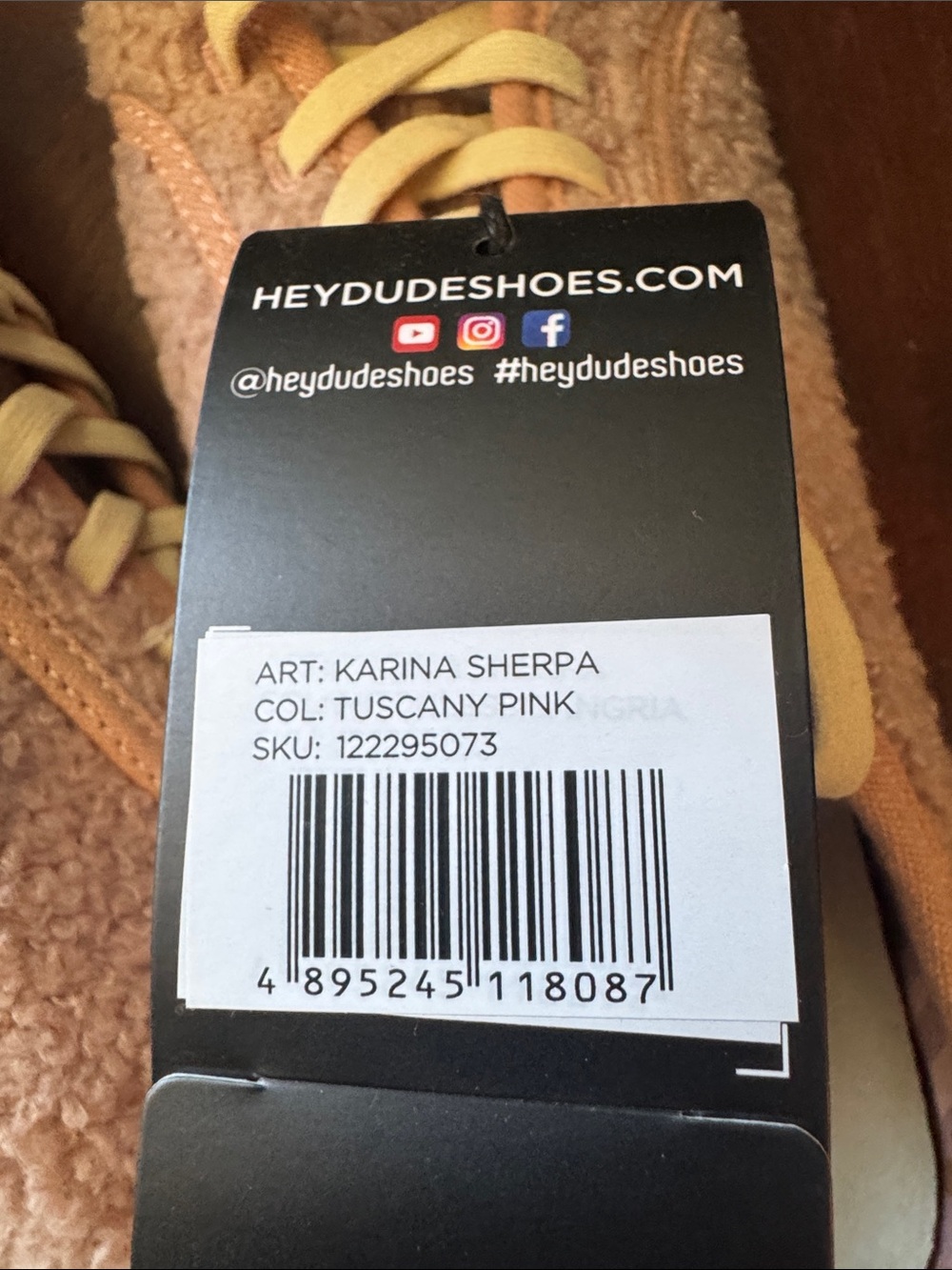 Hey Dude Women's Blush Sherpa Lace-Up Athletic Sneakers - Picture 3 of 5